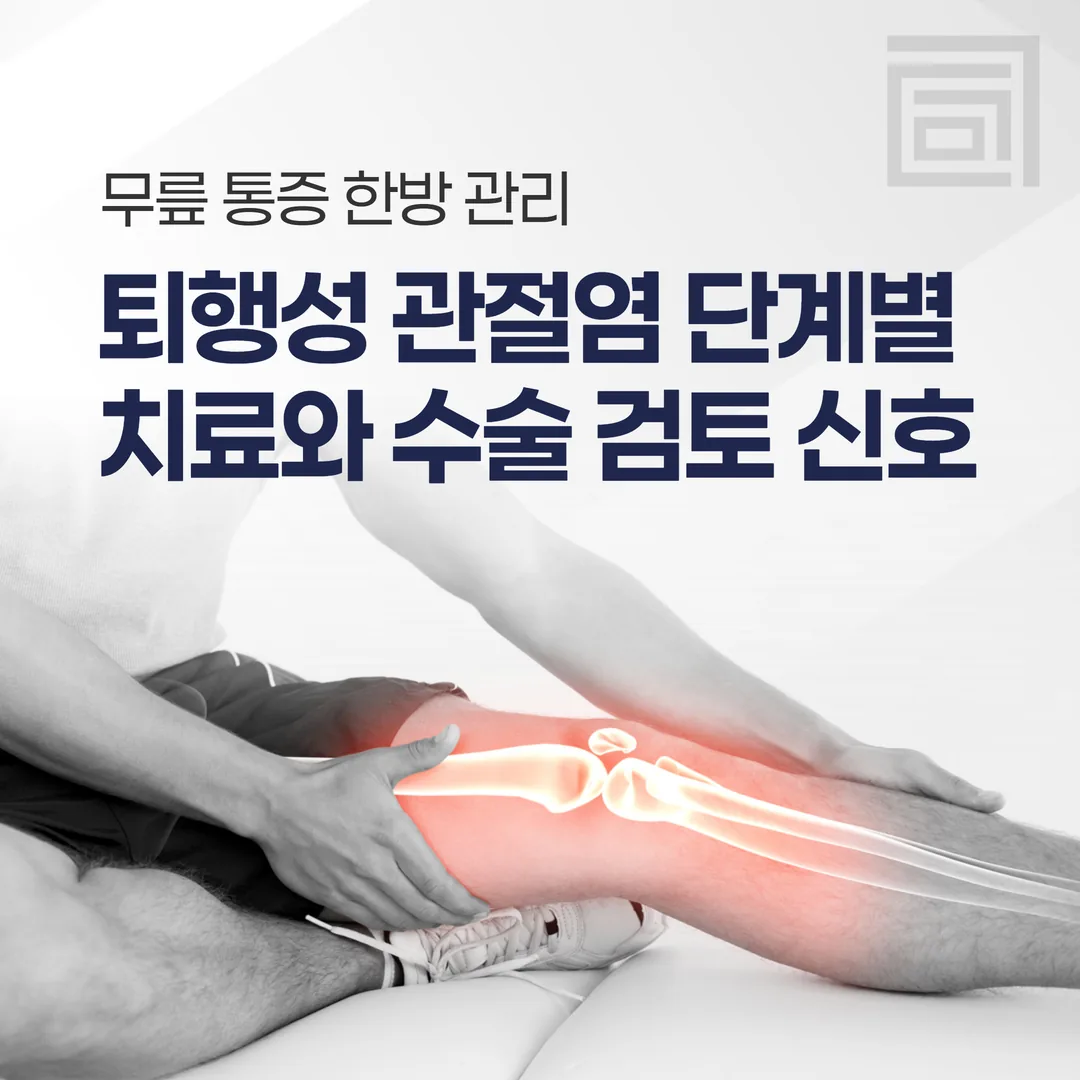 무릎 통증 한방 관리, 퇴행성 관절염 단계별 치료와 수술 검토 신호