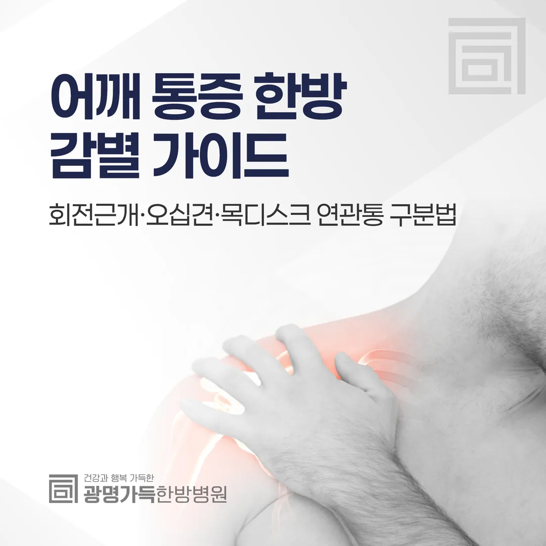 어깨 통증 한방 감별 가이드 — 회전근개·오십견·목디스크 연관통 구분법