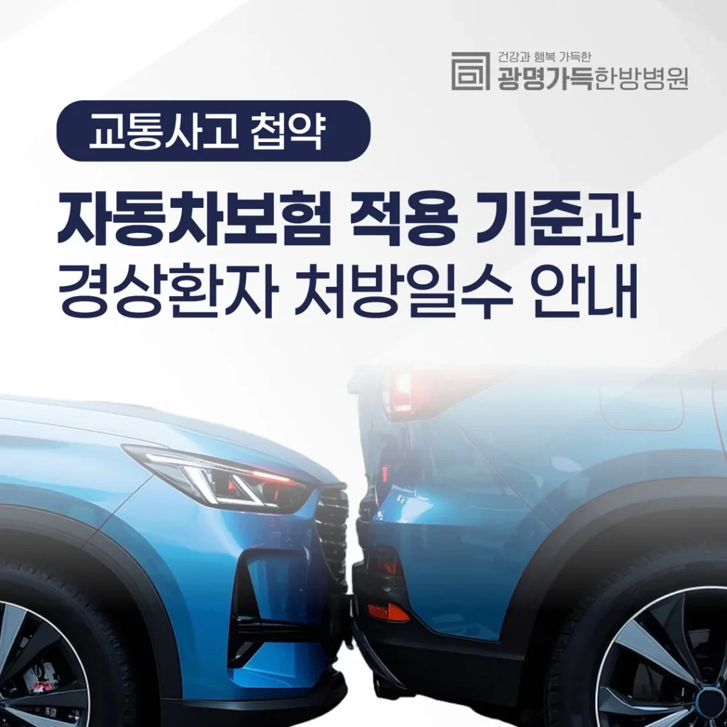 교통사고 첩약, 자동차보험 적용 기준과 경상환자 처방일수 안내
