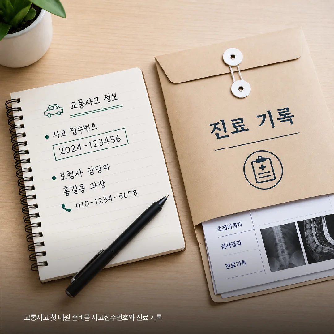 교통사고 첫 내원 준비물 사고접수번호와 진료 기록