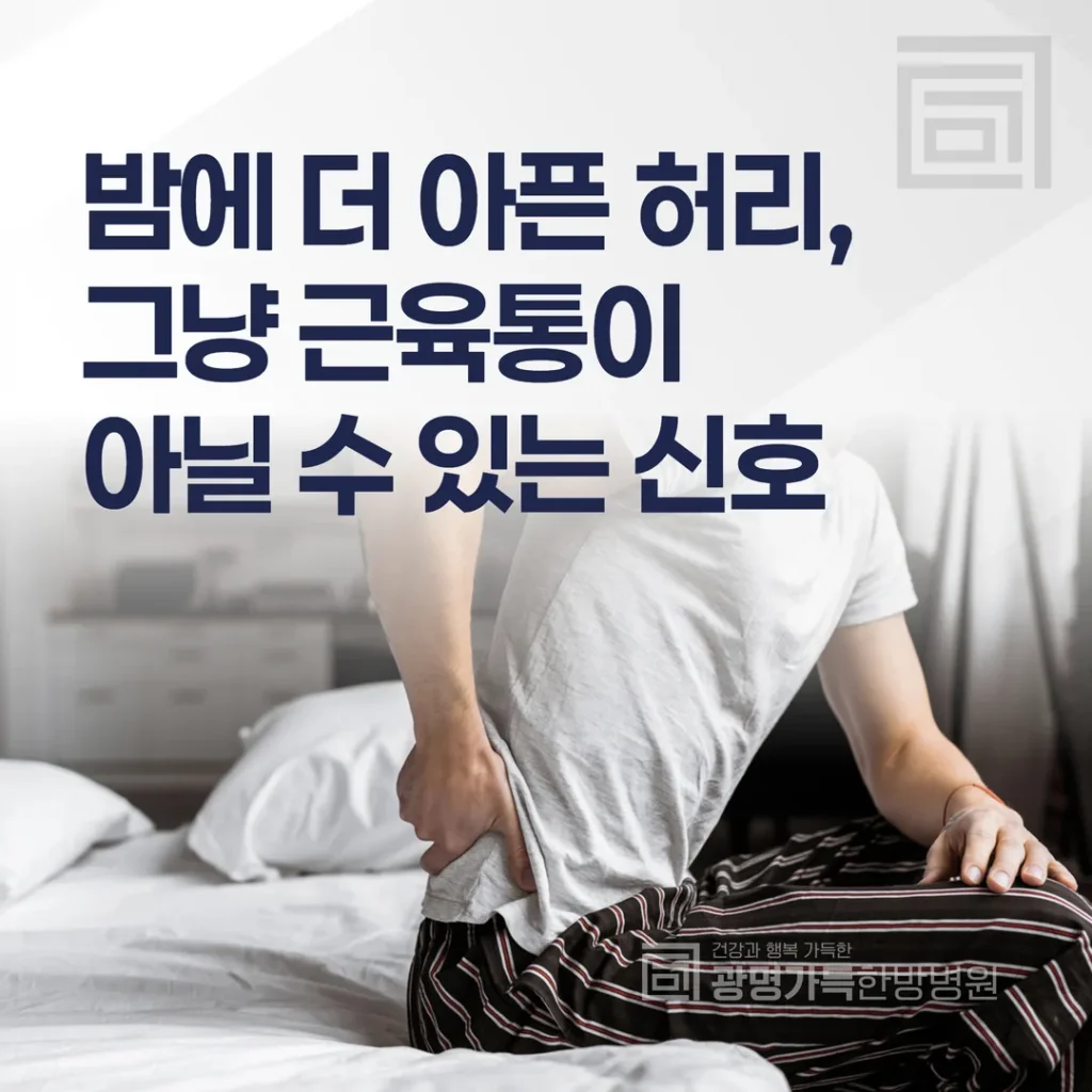 밤에 더 아픈 허리, 그냥 근육통이 아닐 수 있는 신호