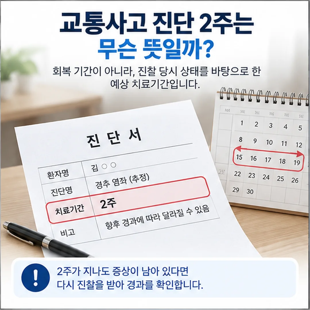 교통사고 진단 주수와 치료 기간의 관계