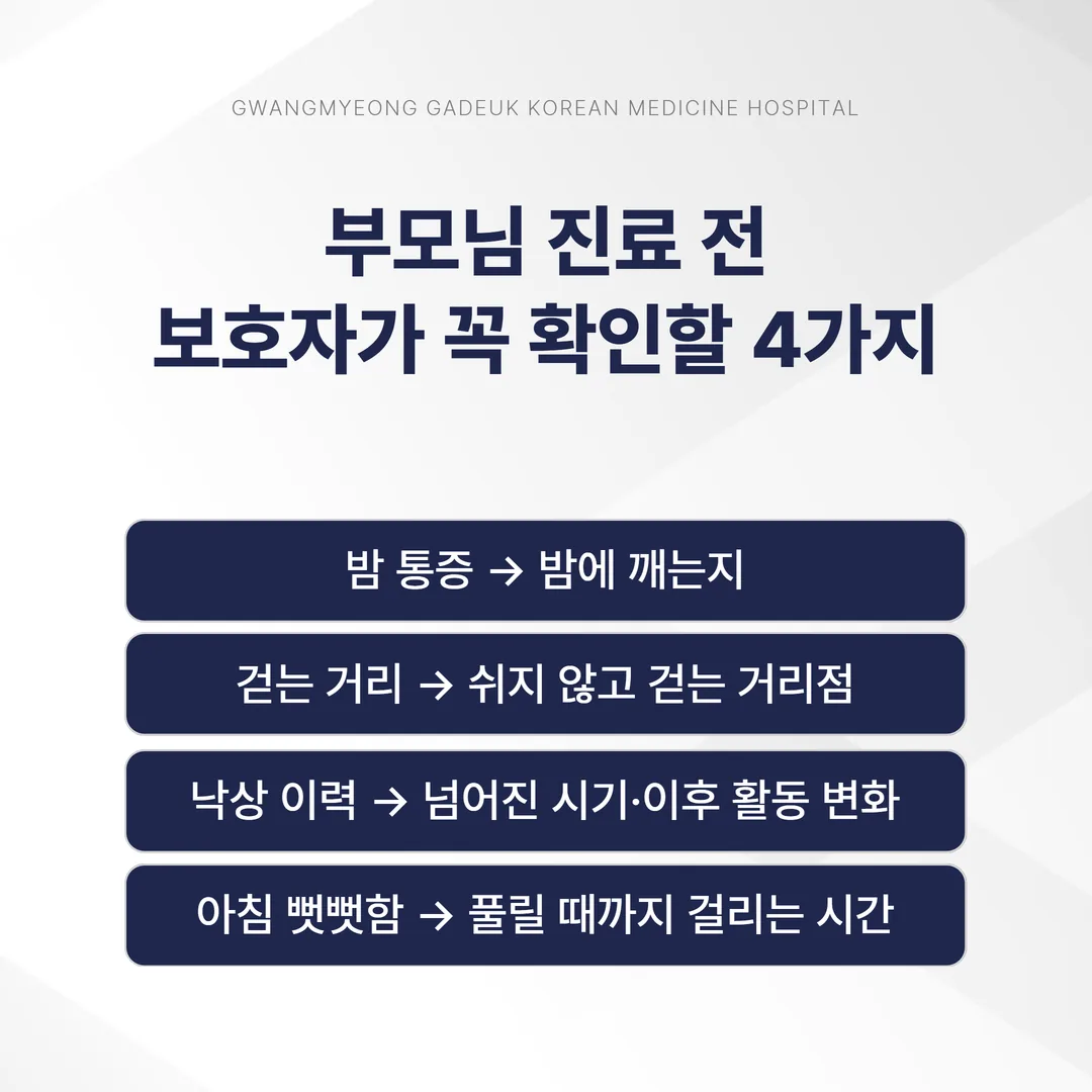 보호자 관찰 네 가지가 진료 판단으로 모이는 관계도
