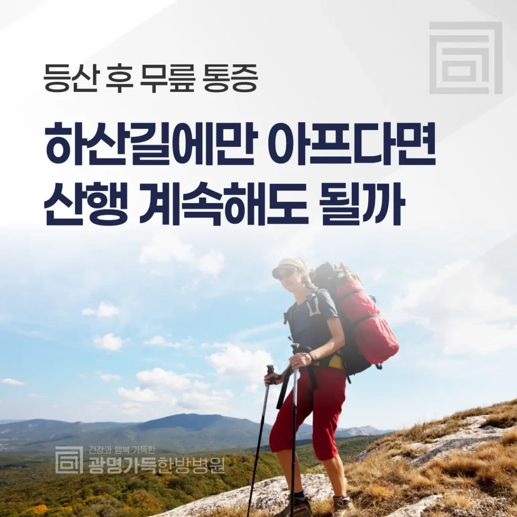 등산 후 무릎 통증, 하산길에만 아프다면 — 산행 계속해도 될까