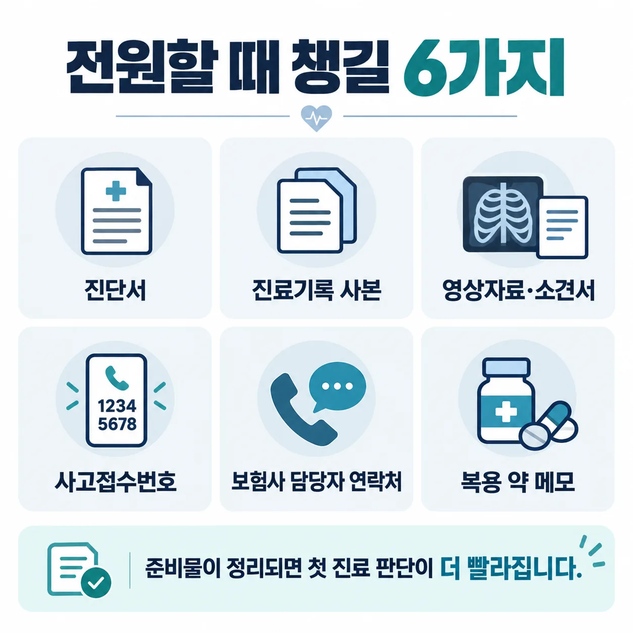 교통사고 치료 병원을 옮길 때 준비할 서류 목록