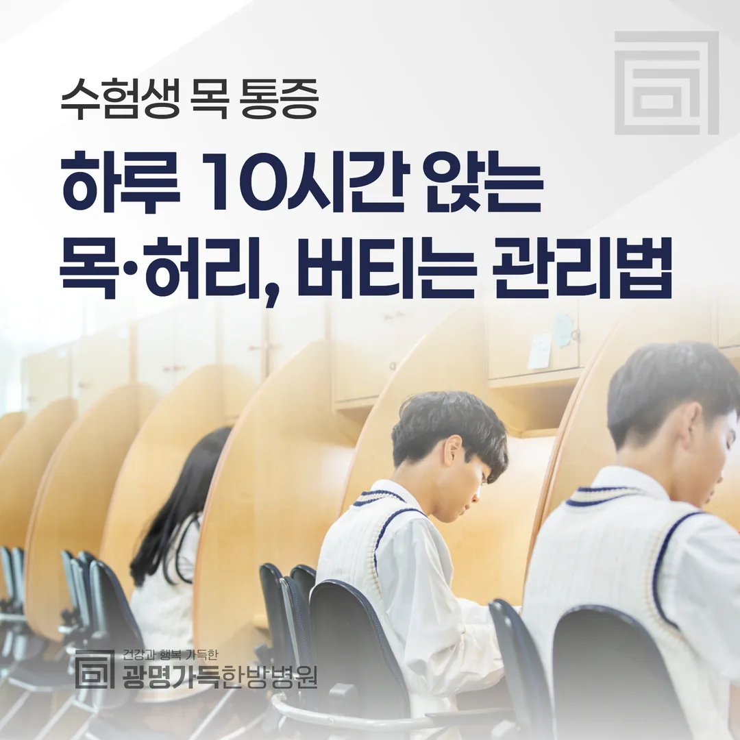 수험생 목 통증 — 하루 10시간 앉는 목·허리, 버티는 관리법